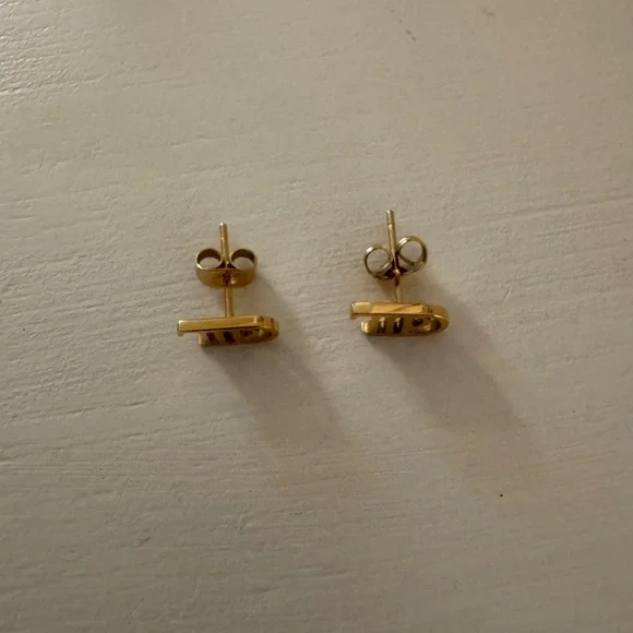 Taylor Swift TTPD Era Gold Stud Earrings • “TTPD” Typography - Picture 2 of 2